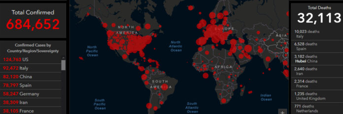 COVID-19 Global cases by the Center for Systems Science and Engineering (CSSE) at Johns Hopkins University.