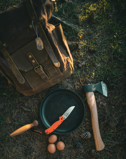 A knife and a hatchet