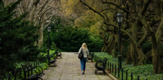 Walking alone in a park. Photo by Gautam Krishnan on Unsplash.