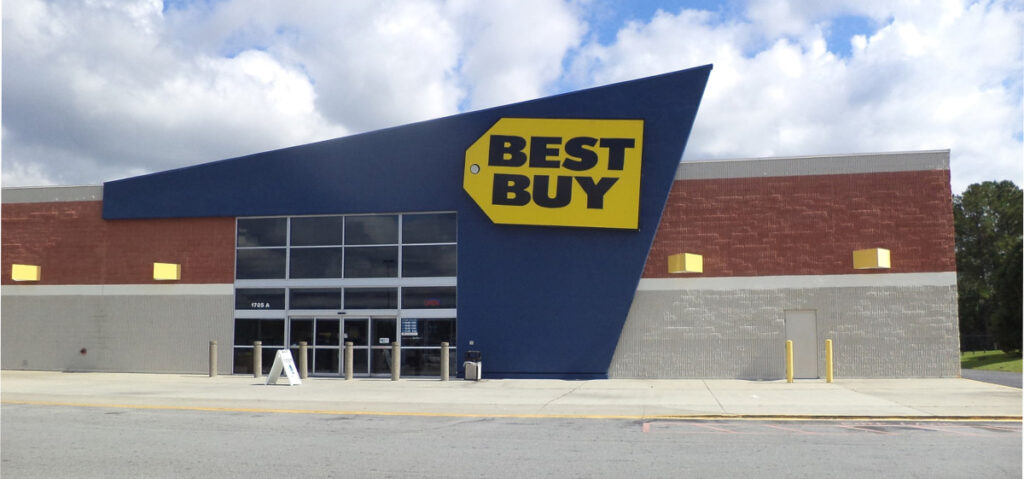 A best buy store. A Best Buy store in Valdosta Georgia. Photo by Michael Rivera via wikimedia.