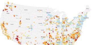 New York times Map of COVID-19 growth