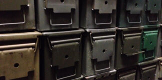 Stacks of ammo cans