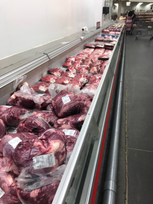 The meat case at Sam's Club