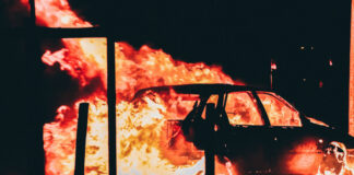 Burning car