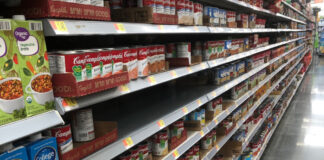 The canned soup aisle at Walmart.