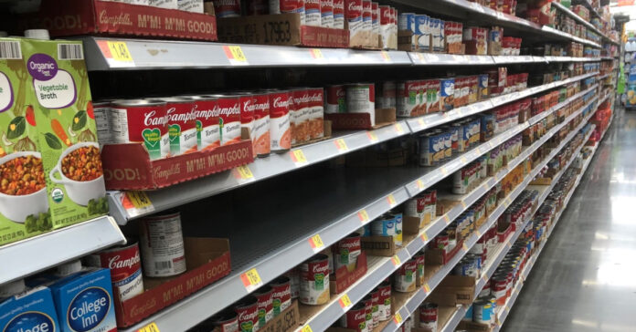 The canned soup aisle at Walmart.