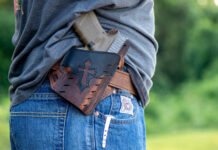 A concealed carry pistol in a holster