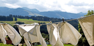 Laundry on a clothesline