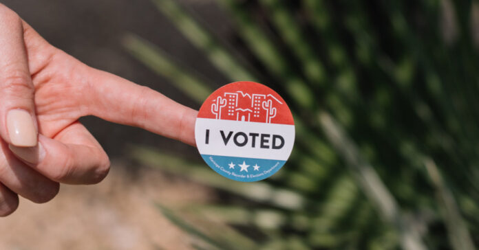 I voted sticker. Photo by Phillip Goldsberry on Unsplash