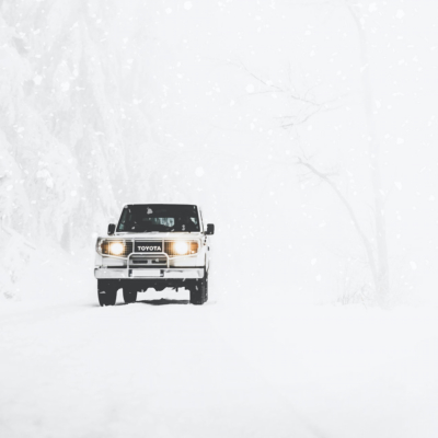 Toyota truck in snowy weather