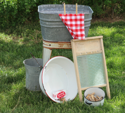 An old fashioned laundry set up