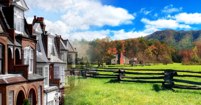 Comparing an urban row house to a country homestead
