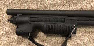 The Streamlight TL-Racker shotgun fore end with integrated flashlight