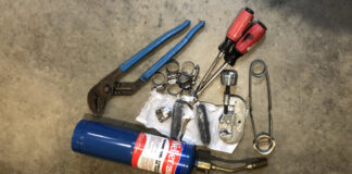 These are the tools I carried to repair what I assumed was a broken pipe.
