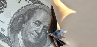 Burning $100 bill