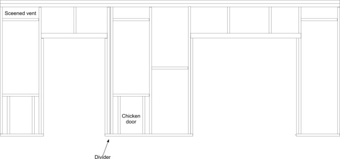 Framing diagram for the front of our chicken coop