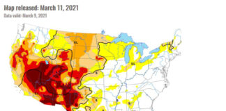 Drought map as of 3-9-21