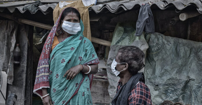 Indians wearing face masks