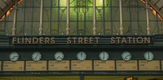 Flinders Street Station in Melbourne VIC, Australia.