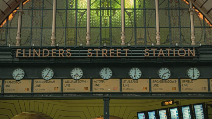 Flinders Street Station in Melbourne VIC, Australia.