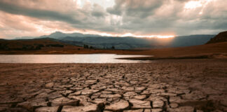 A dry lake bed