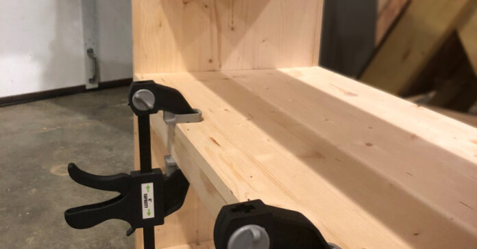 Shelf with clamps