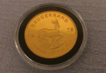 A one-ounce gold Krugerrand