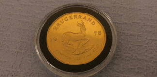 A one-ounce gold Krugerrand