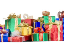Colorfully wrapped gifts