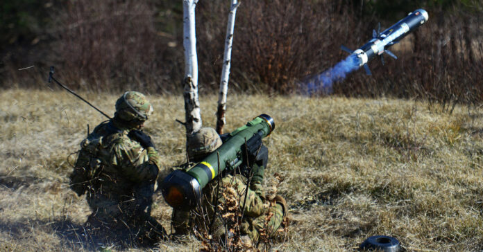 The FGM-148 Javelin anti-tank missile.