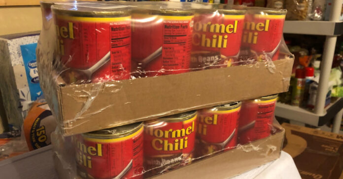 Two cases of Hormel chili