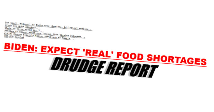 Drudge Report front banner on 3-24-22