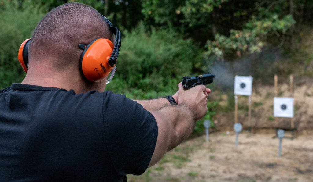 Training at the pistol range