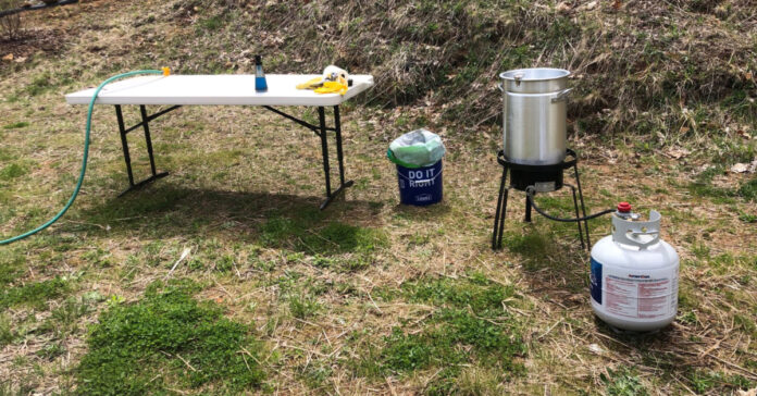 A basic chicken processing setup