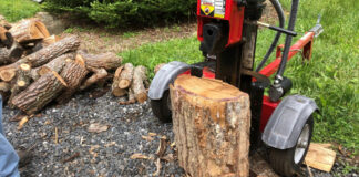 Splitting firewood