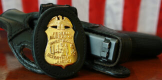 an FBI gun and badge