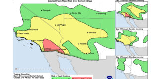 NOAA Flash Flooding Risk Map for 9-9-22