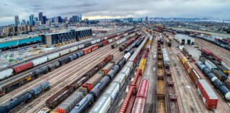 Trains in the switching yard