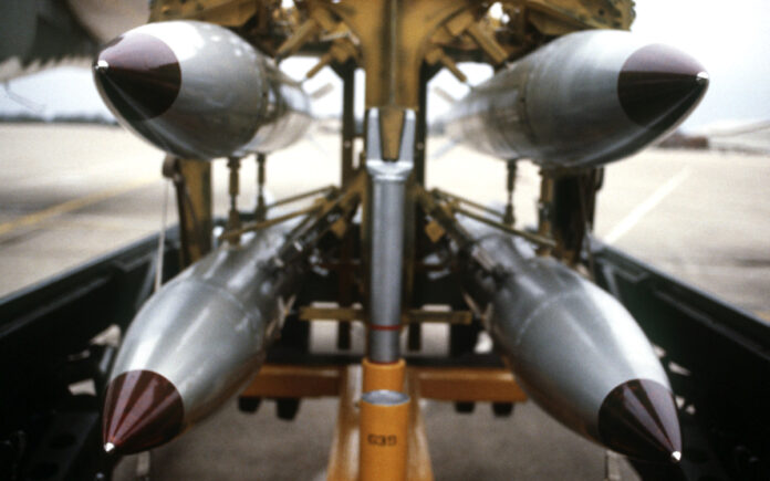 B-61 nuclear bombs on a bomb cart.