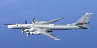 A Russian TU-95 nuclear-capable bomber