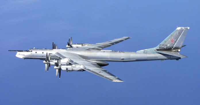 A Russian TU-95 nuclear-capable bomber