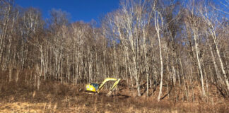 The trackhoe that buried our water pipe.