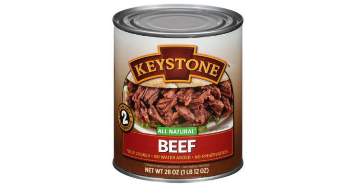 A can of Keystone canned beef.