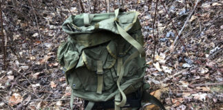 I carried the gear up the mountain in a surplus ALICE pack