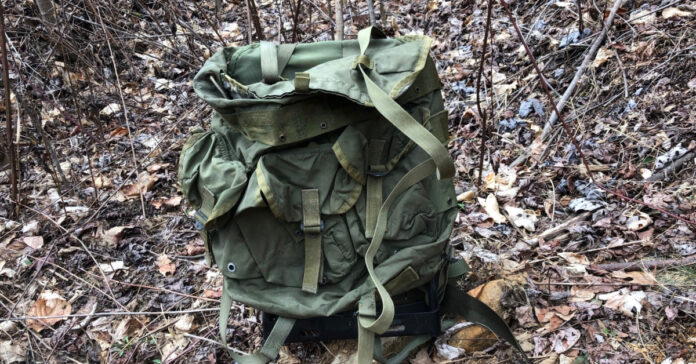 I carried the gear up the mountain in a surplus ALICE pack