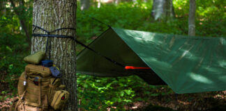 Tarp used as a rain fly