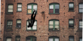 Man falling from building