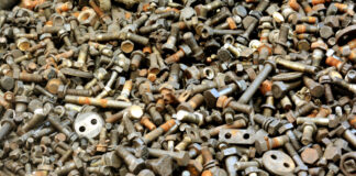 A bunch of old nuts and bolts