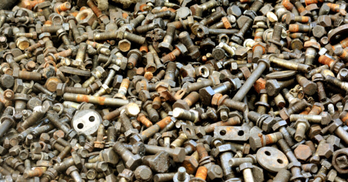 A bunch of old nuts and bolts