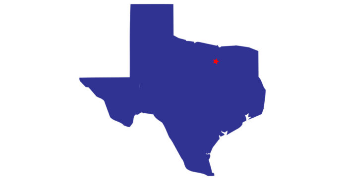 The start marks the approximate location of Allen, Texas